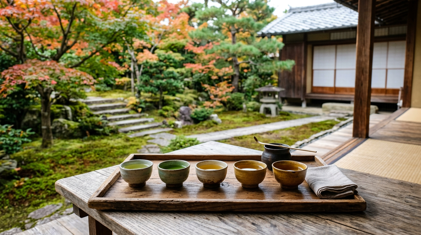 多様な日本茶を試すイメージ